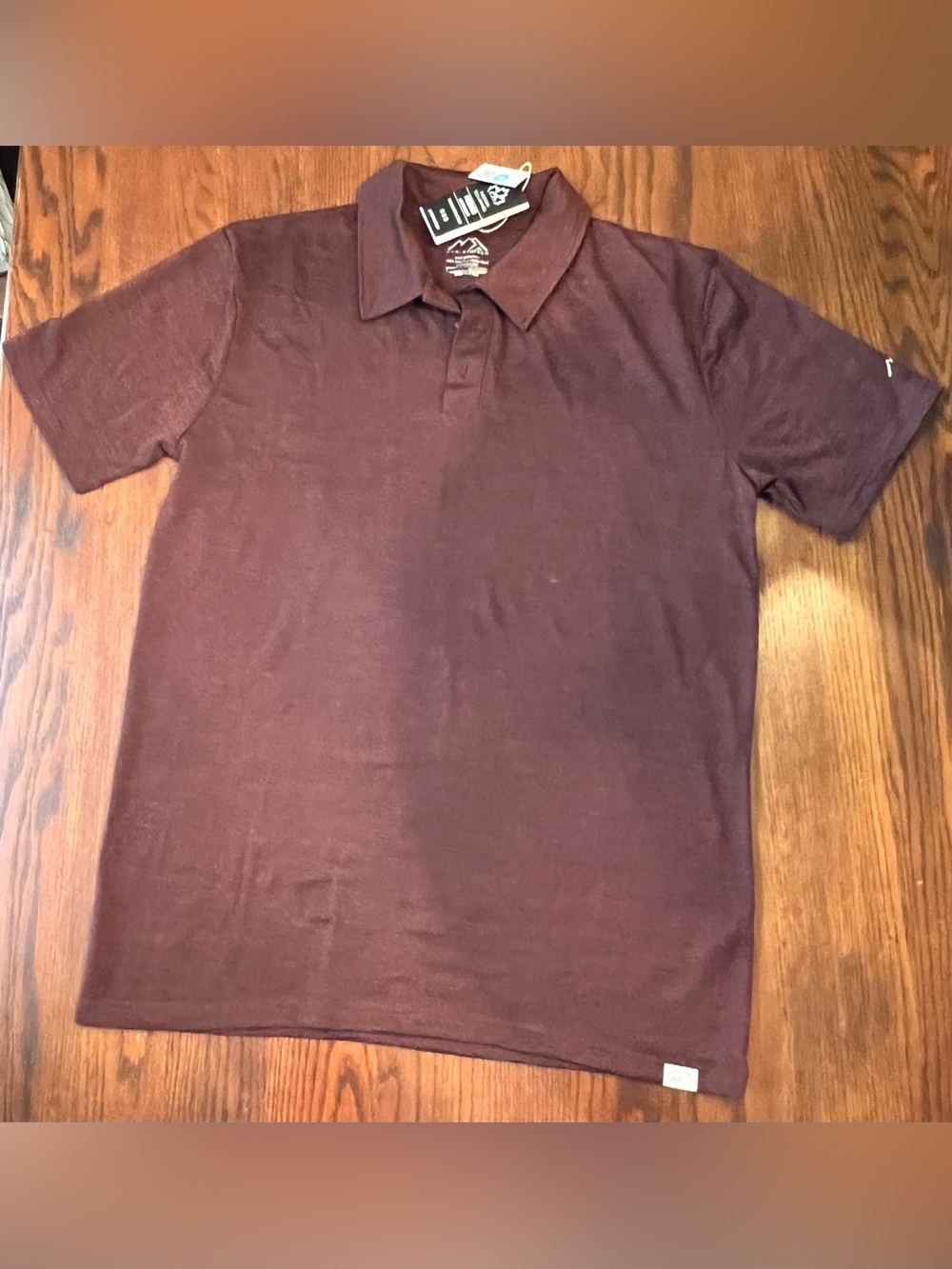 Men's superfine merino wool polo shirt - Burgundy NWT